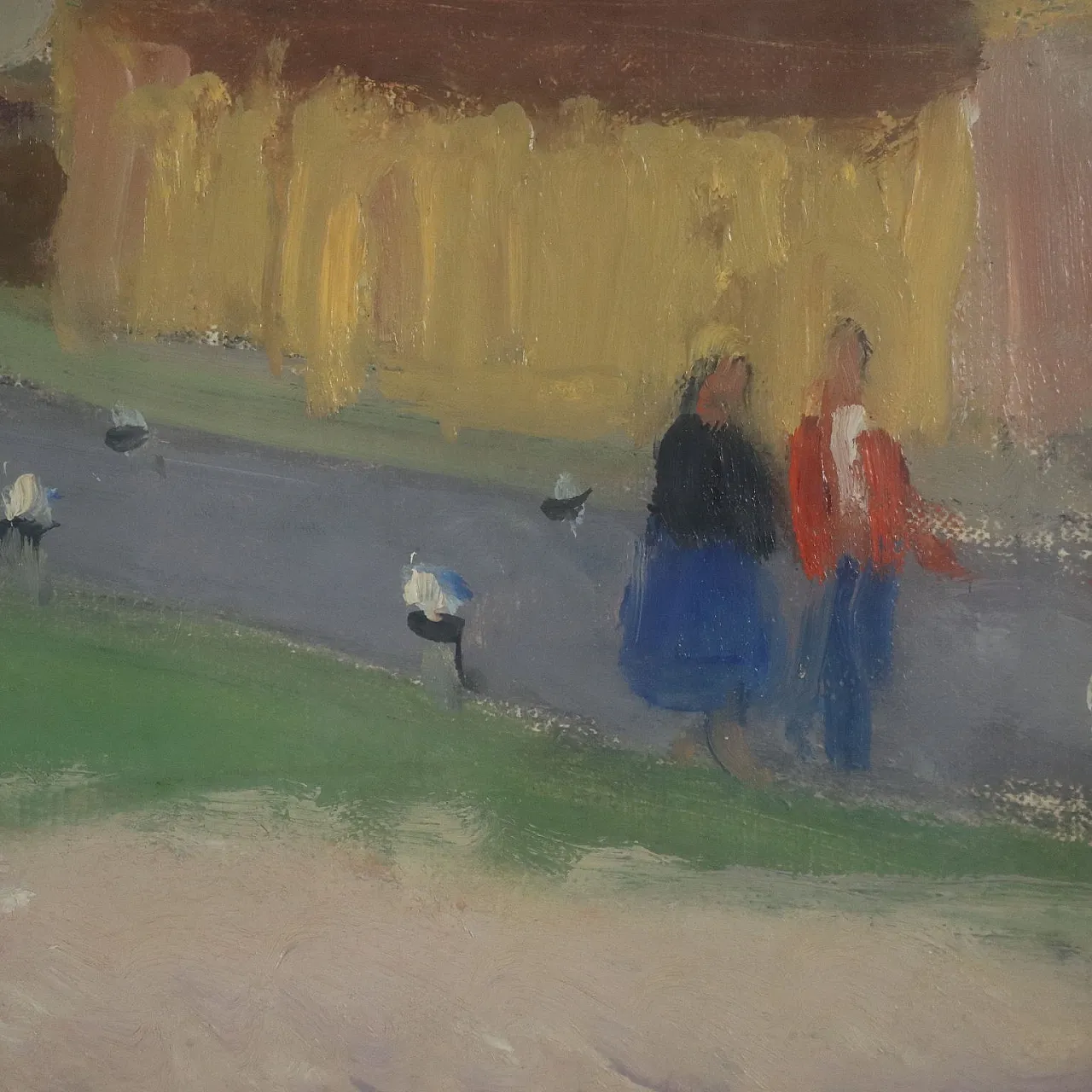 Pittura moderna di Ugo Vittore Bartolini, olio su tela, anni '50 6