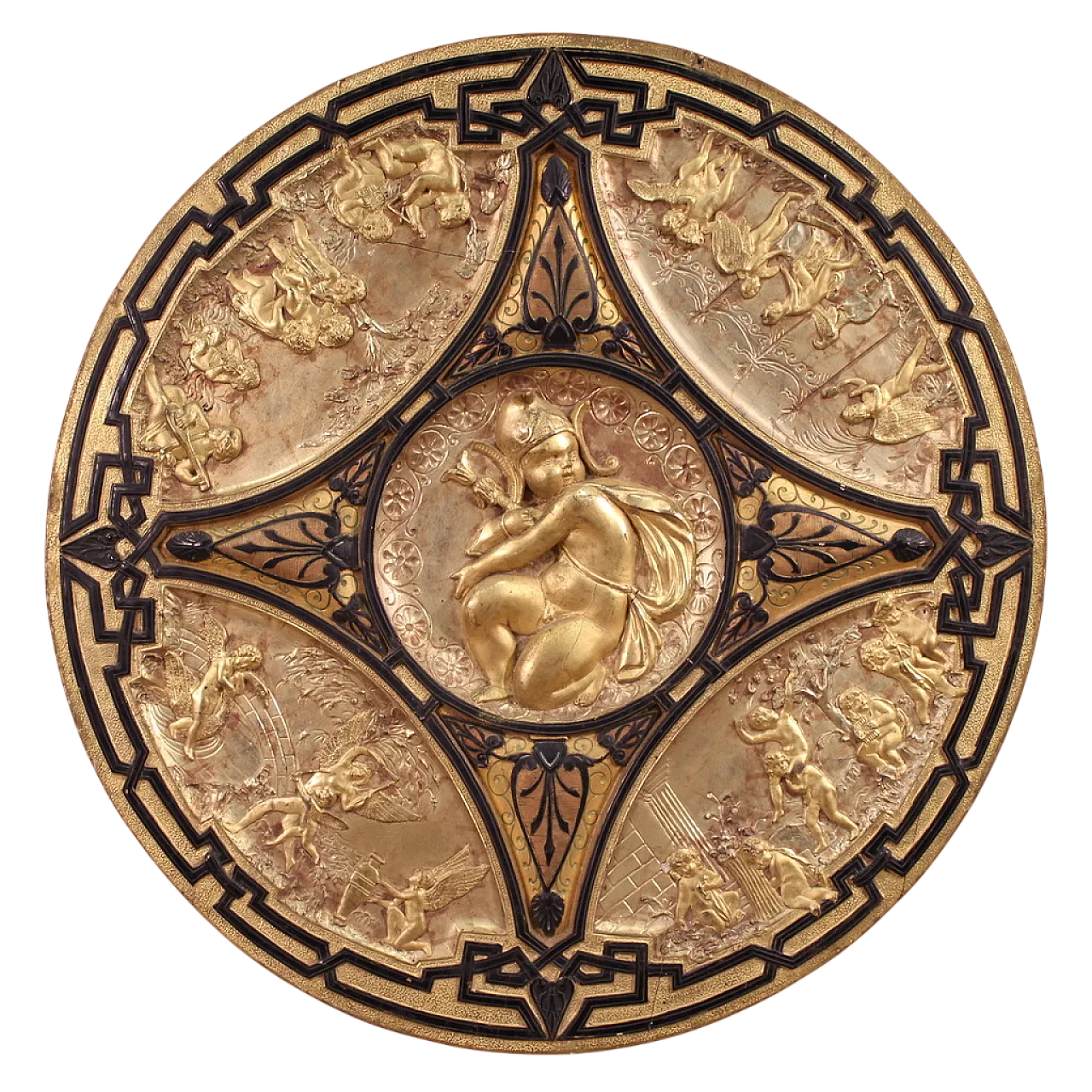 Gilded wood shield signed F. Barbedienne Paris, 19th century 13