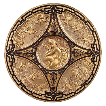 Gilded wood shield signed F. Barbedienne Paris, 19th century