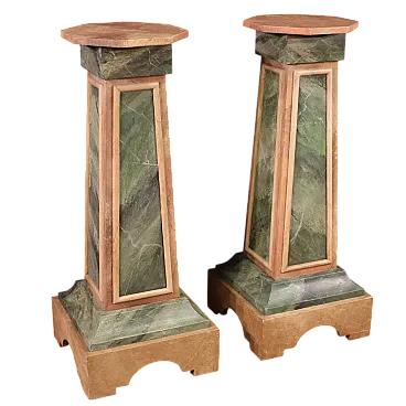 Pair of Italian lacquered Italian columns