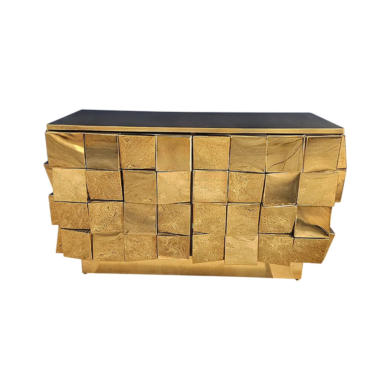 Credenza a due ante in ottone, anni '90 9