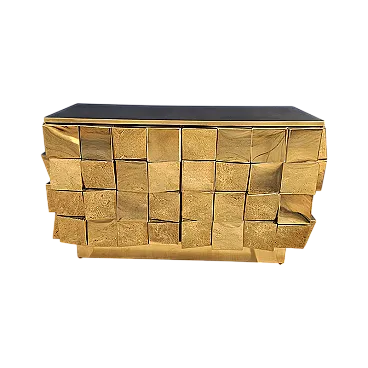 Credenza a due ante in ottone, anni '90