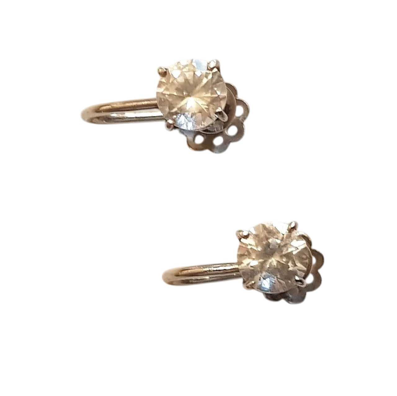 Orecchini zaffiri bianchi anni '30 7