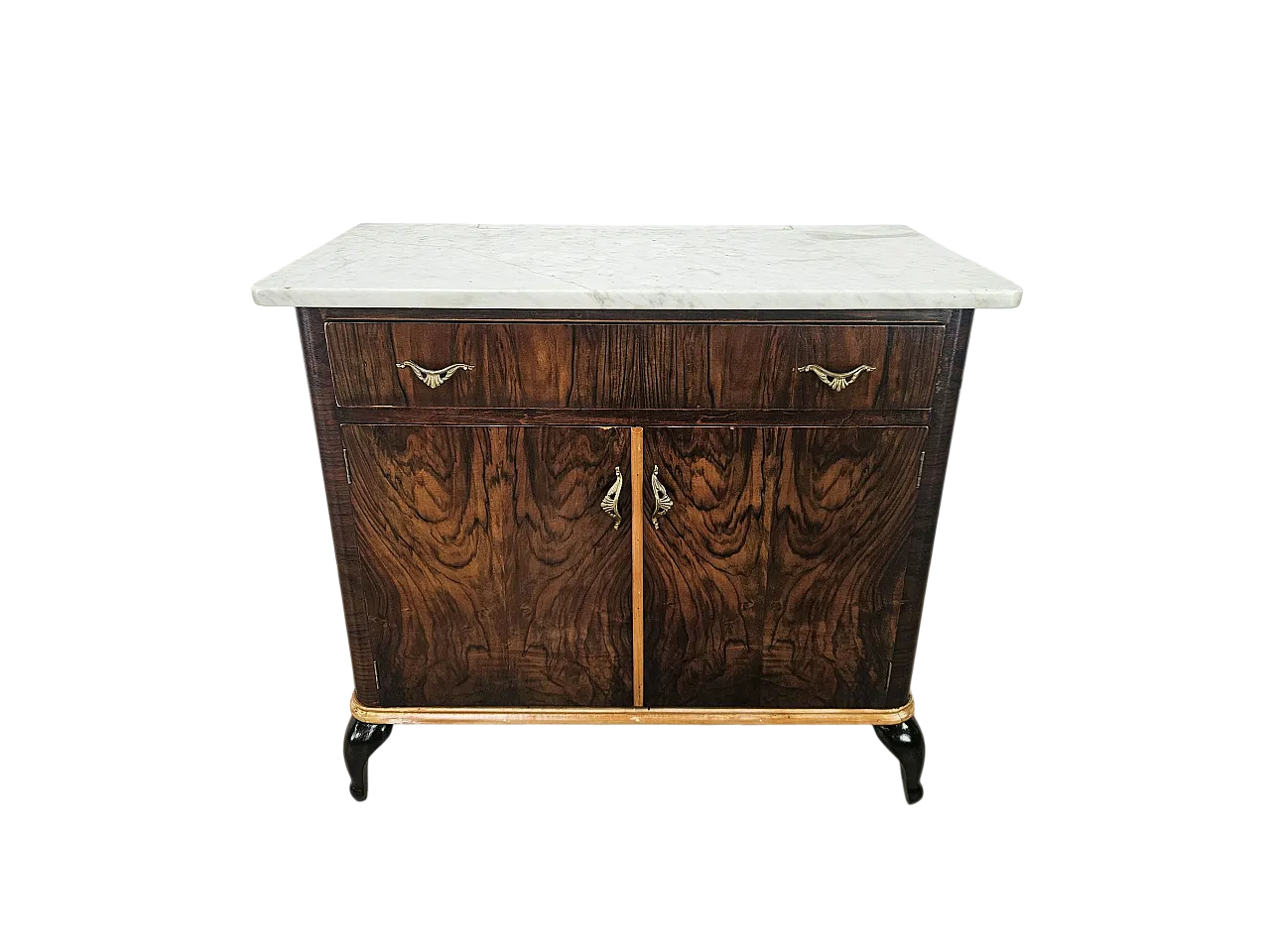 Toilet in mahogany root with white marble top, 1950s 22