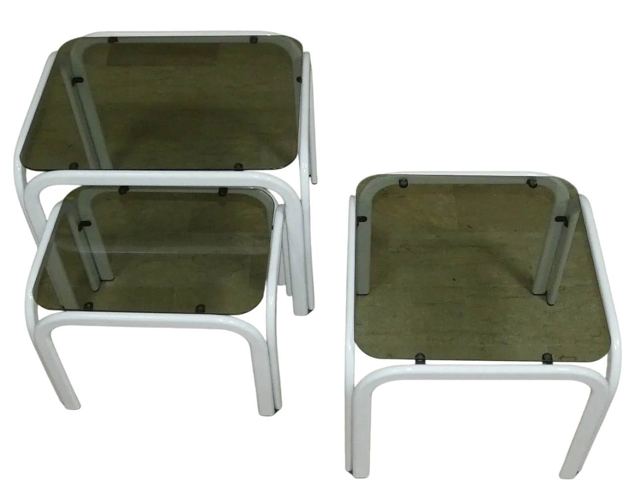 3 coffee tables in metal and Ikea glass, 80s 26