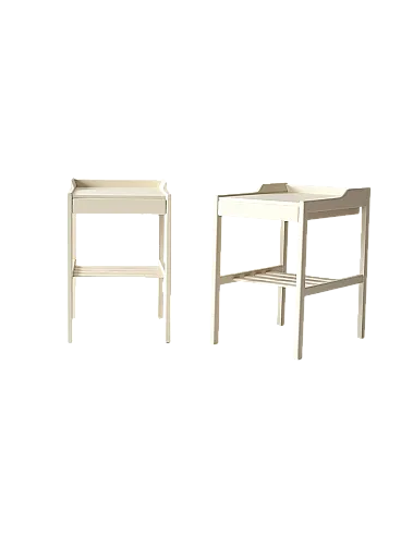 Pair of Scandinavian white bedside tables, 1950s