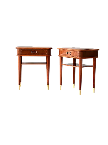 Coppia comodini scandinavi in mogano, anni '40