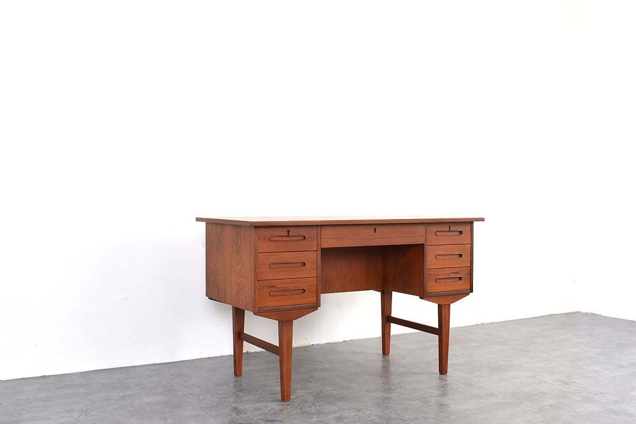 Mid-Century Danish Teak Executive Desk, 1960s 11