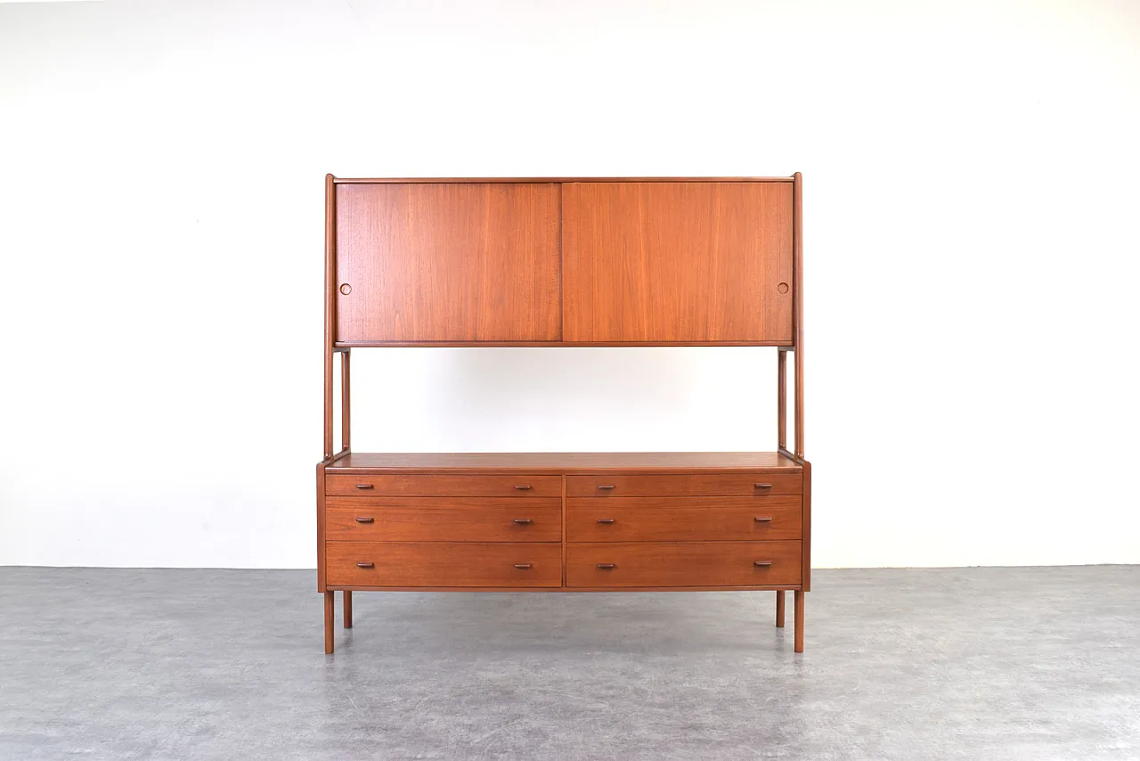 Sideboard di teak danese di Hans Wegner per Ry Møbler, anni '50 1