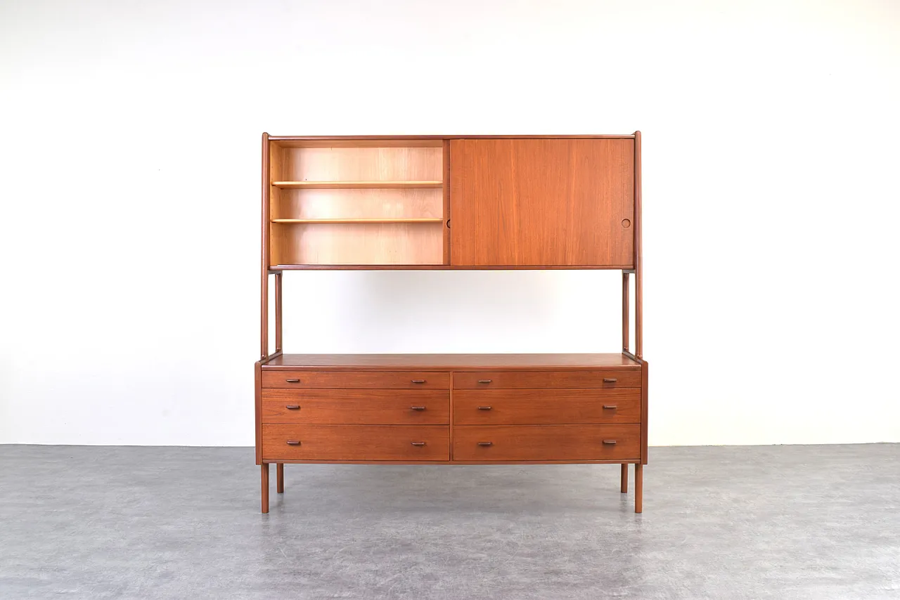 Sideboard di teak danese di Hans Wegner per Ry Møbler, anni '50 3