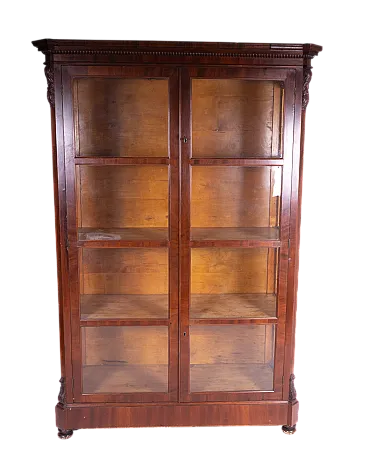 Vetrina in legno con ante e laterali in vetro, '800