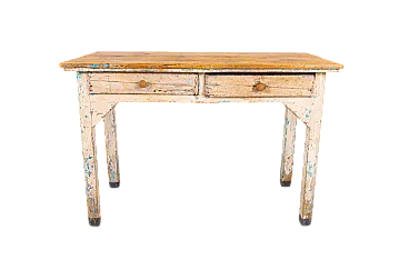 Tavolo da lavoro in legno con cassetti, '900