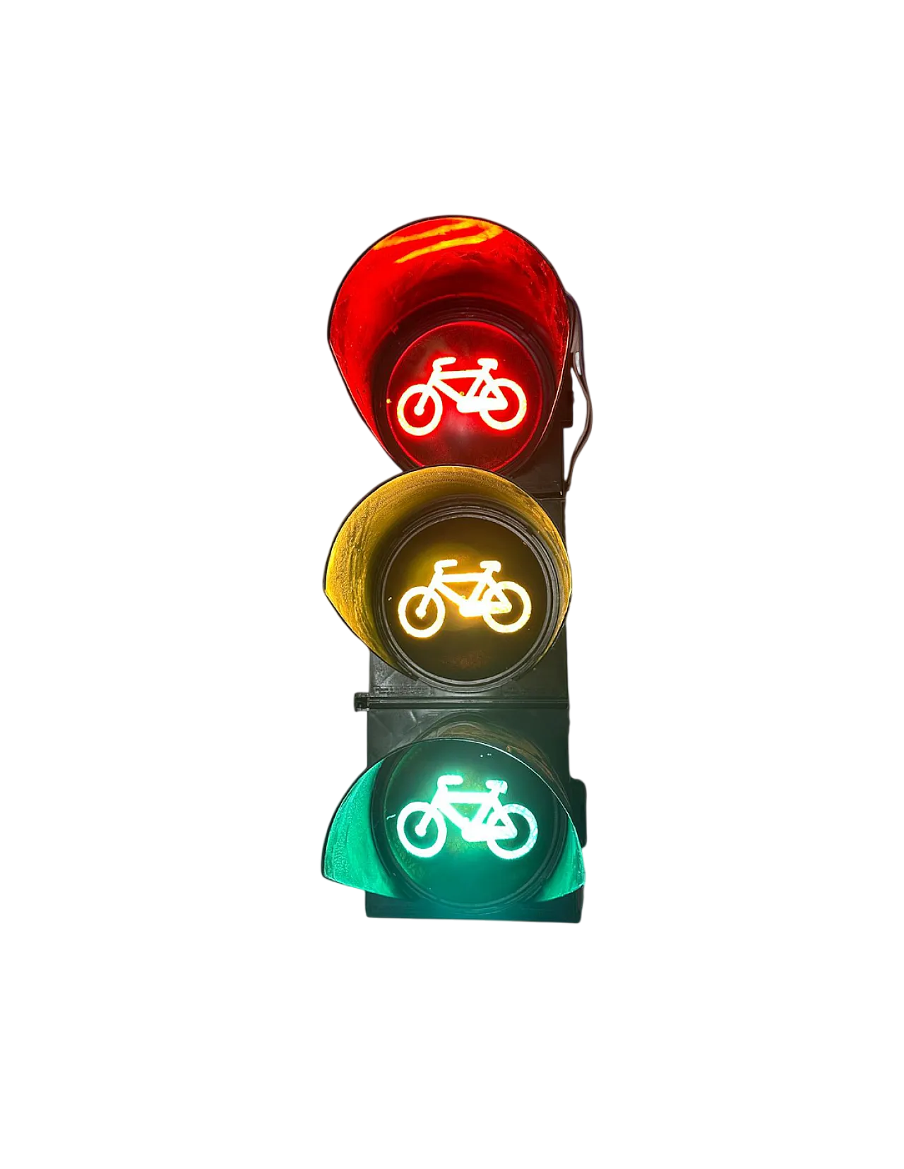 Bicycle traffic light with electric plug, 20th century 8