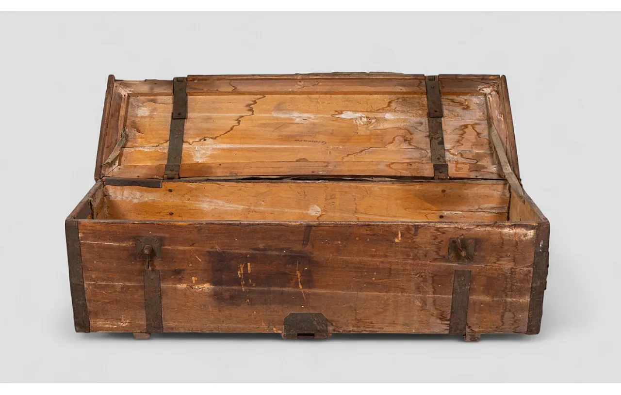Baule da viaggio in legno e ferro, '900 8