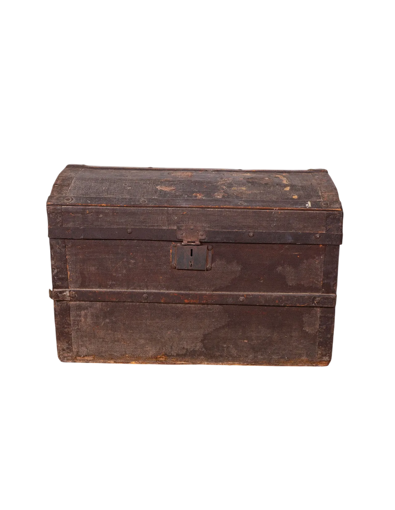 Baule da viaggio in tela cerata e metallo, primo '900 10