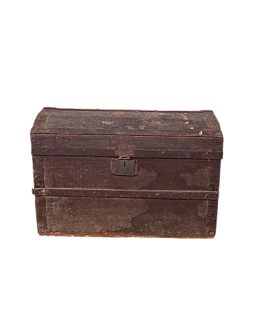 Baule da viaggio in tela cerata e metallo, primo '900