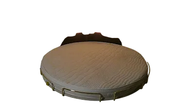 Round six-piece swivel bed with corner frame, 1970s