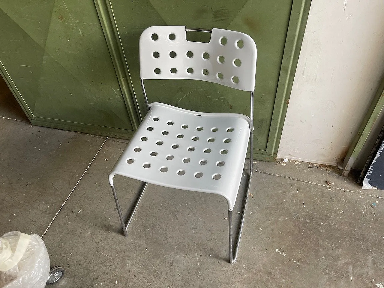 White Metal Omkstak Chairs from Bieffeplast, 1970s, Set of 5 4