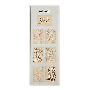 Disegni contemporanei di Remo Brindisi, schizzi, anni '70