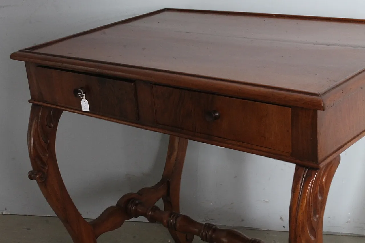 Scrivania scrittoio Luigi Filippo noce Toscano,  metà '800 2
