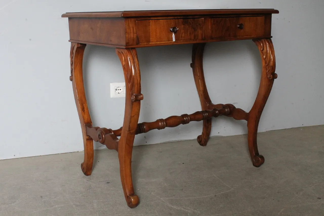 Scrivania scrittoio Luigi Filippo noce Toscano,  metà '800 12