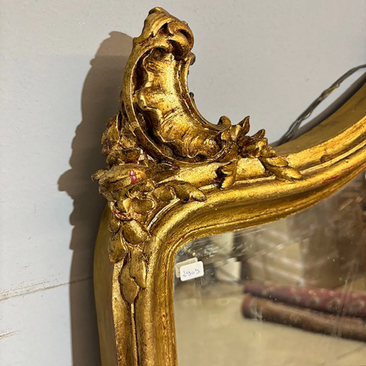 Specchiera Luigi XVI Francia dorata specchio molato, primi '900 2