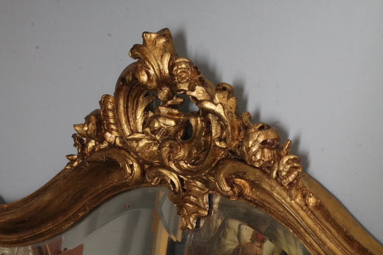 Specchiera Luigi XVI Francia dorata specchio molato, primi '900 9