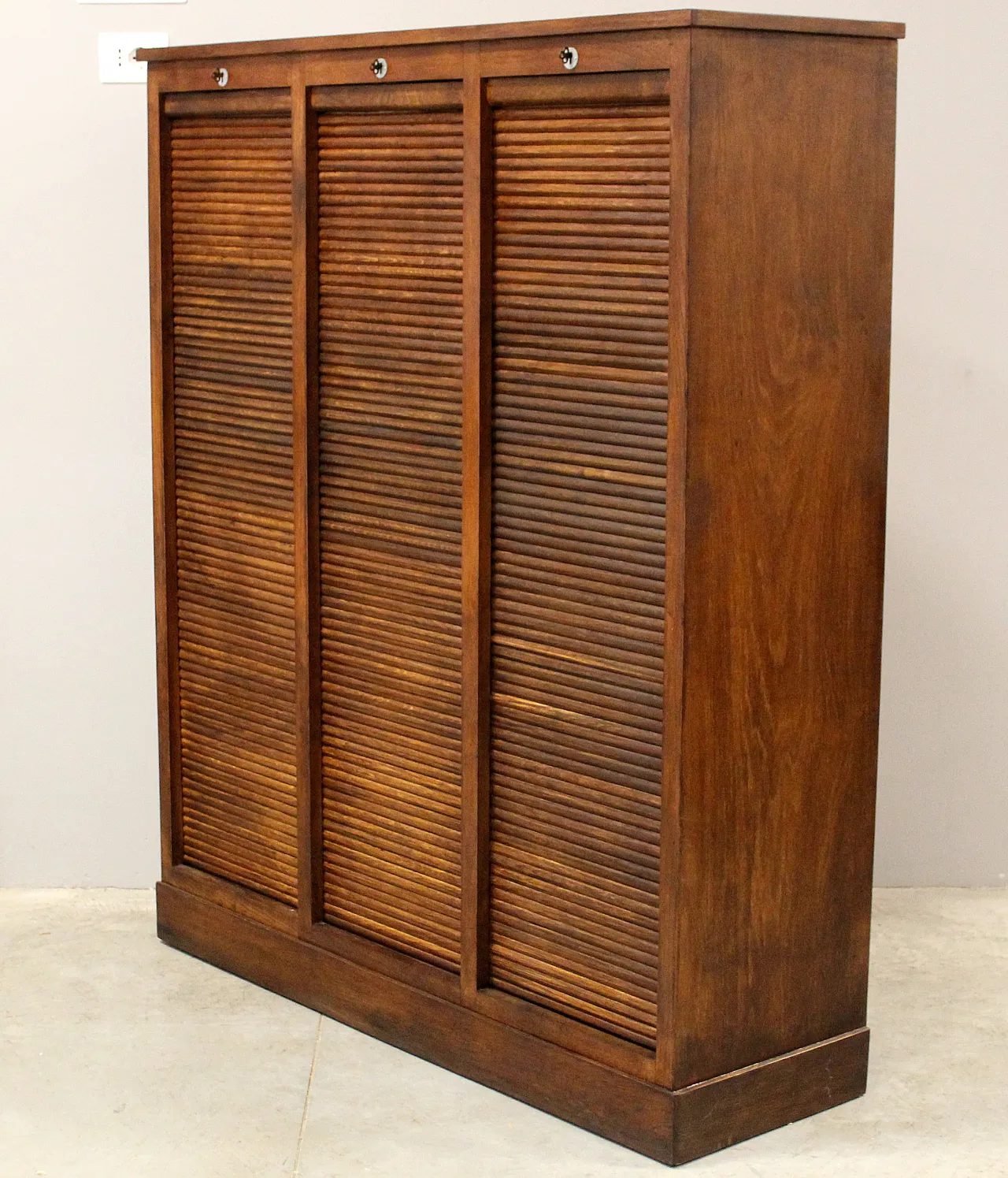 Filing cabinet with oak archive filing shutter, early 1900s 3