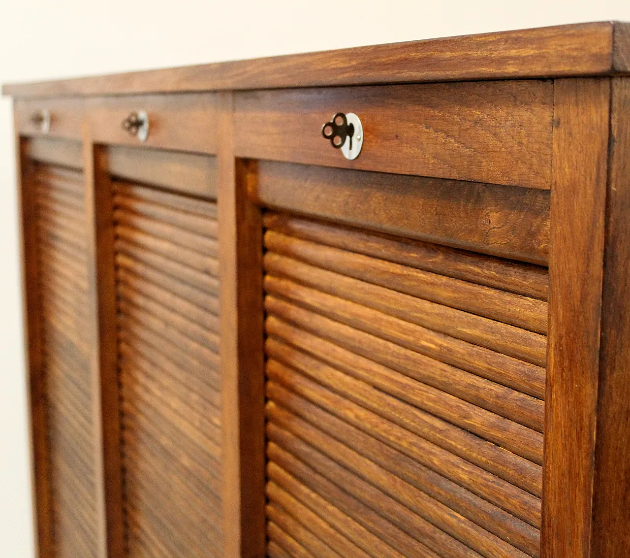 Filing cabinet with oak archive filing shutter, early 1900s 9
