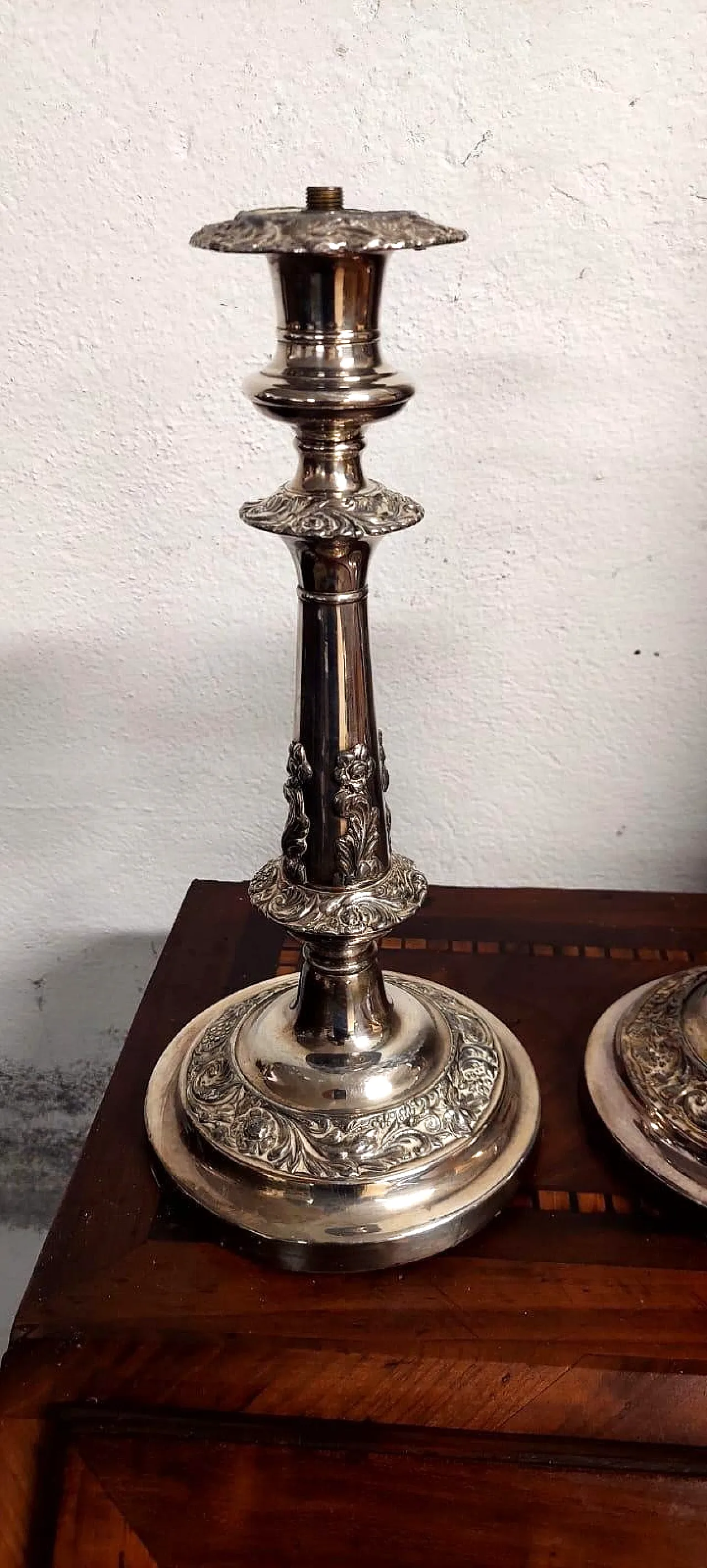 Pair of silver candlesticks, early 20th century 3