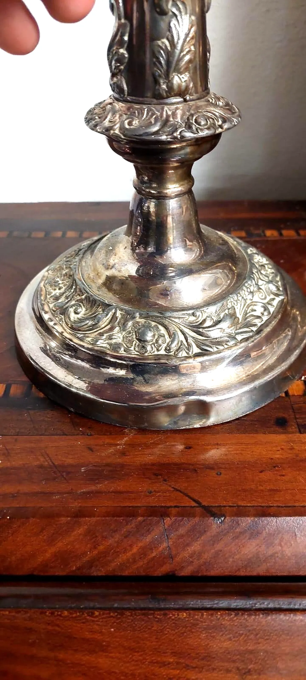 Pair of silver candlesticks, early 20th century 7