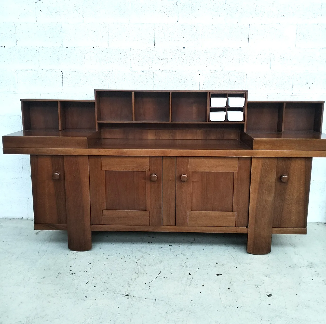 Walnut Sideboard Credenza 602 Model by Coppola for Bernini, 70s 3