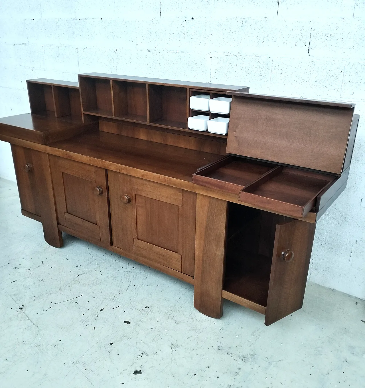 Walnut Sideboard Credenza 602 Model by Coppola for Bernini, 70s 4
