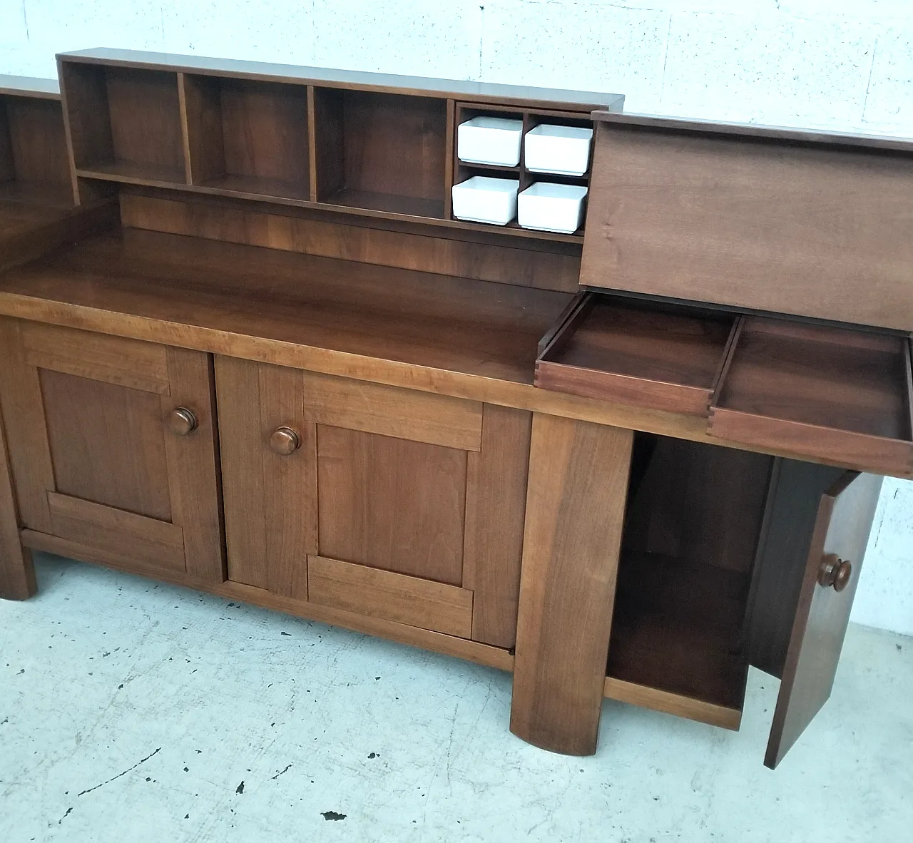 Walnut Sideboard Credenza 602 Model by Coppola for Bernini, 70s 5