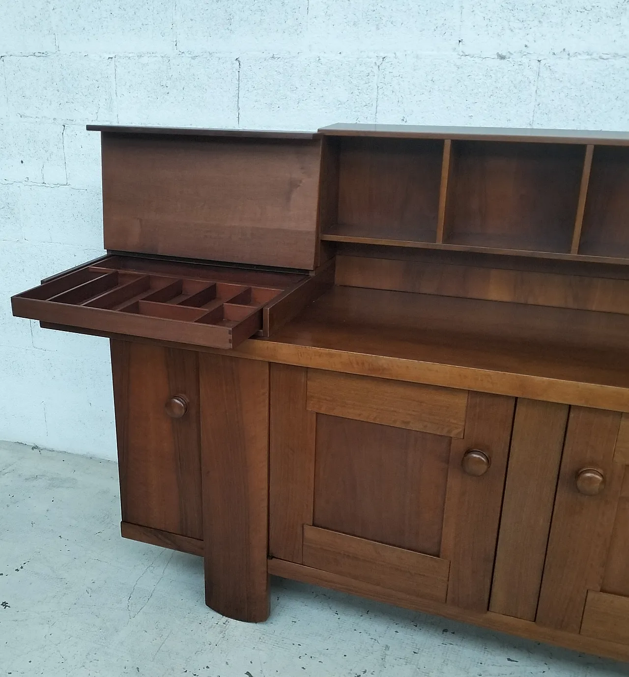 Walnut Sideboard Credenza 602 Model by Coppola for Bernini, 70s 6