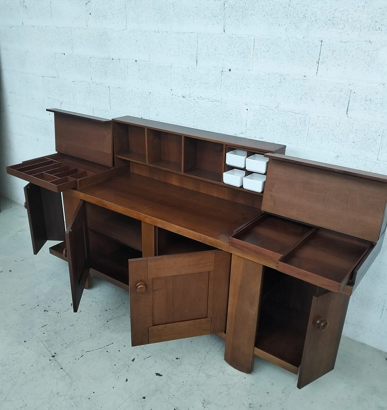 Walnut Sideboard Credenza 602 Model by Coppola for Bernini, 70s 7