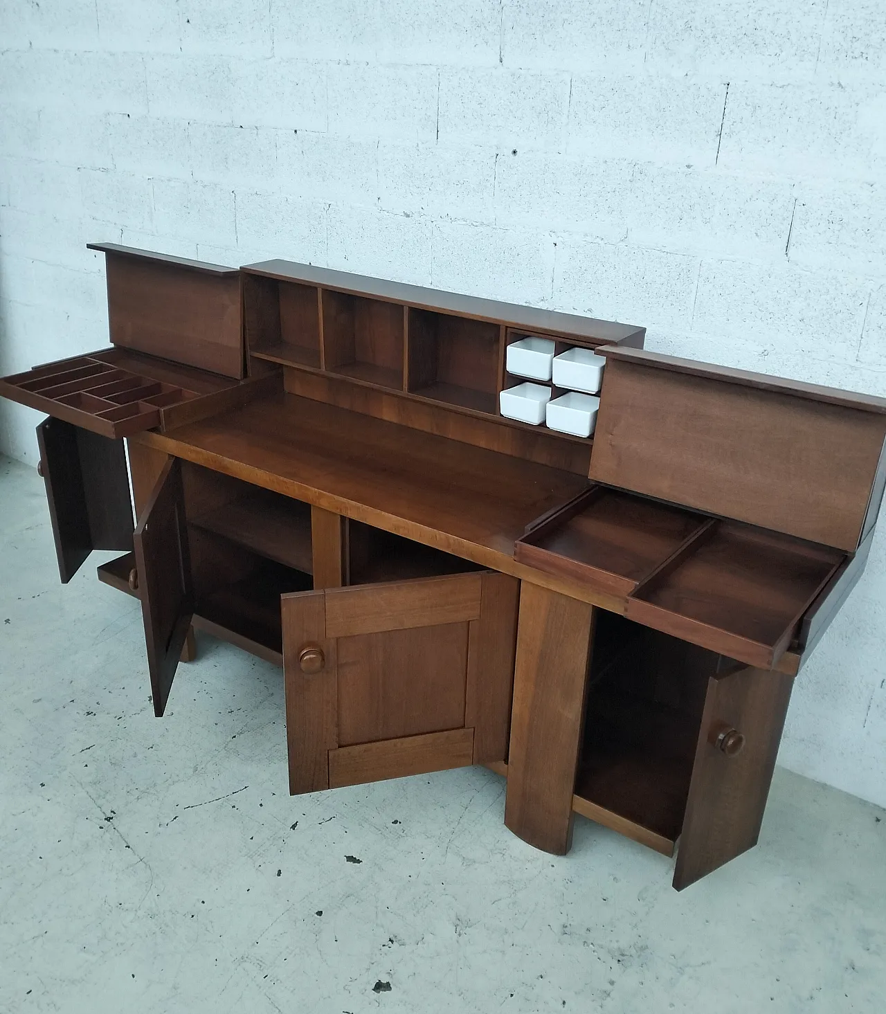 Walnut Sideboard Credenza 602 Model by Coppola for Bernini, 70s 8