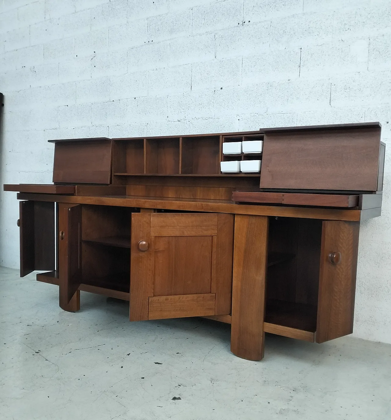 Walnut Sideboard Credenza 602 Model by Coppola for Bernini, 70s 9