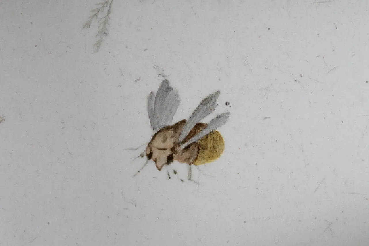 Liberty hexagonal table with painted ceramic plans, 30s 5