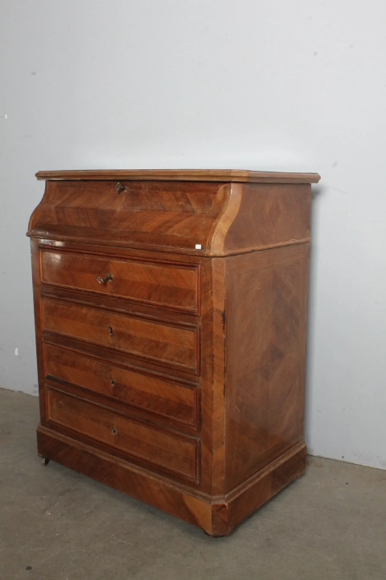 Cassettiera Toilette Francia quattro cassetti in noce,  fine '800 4