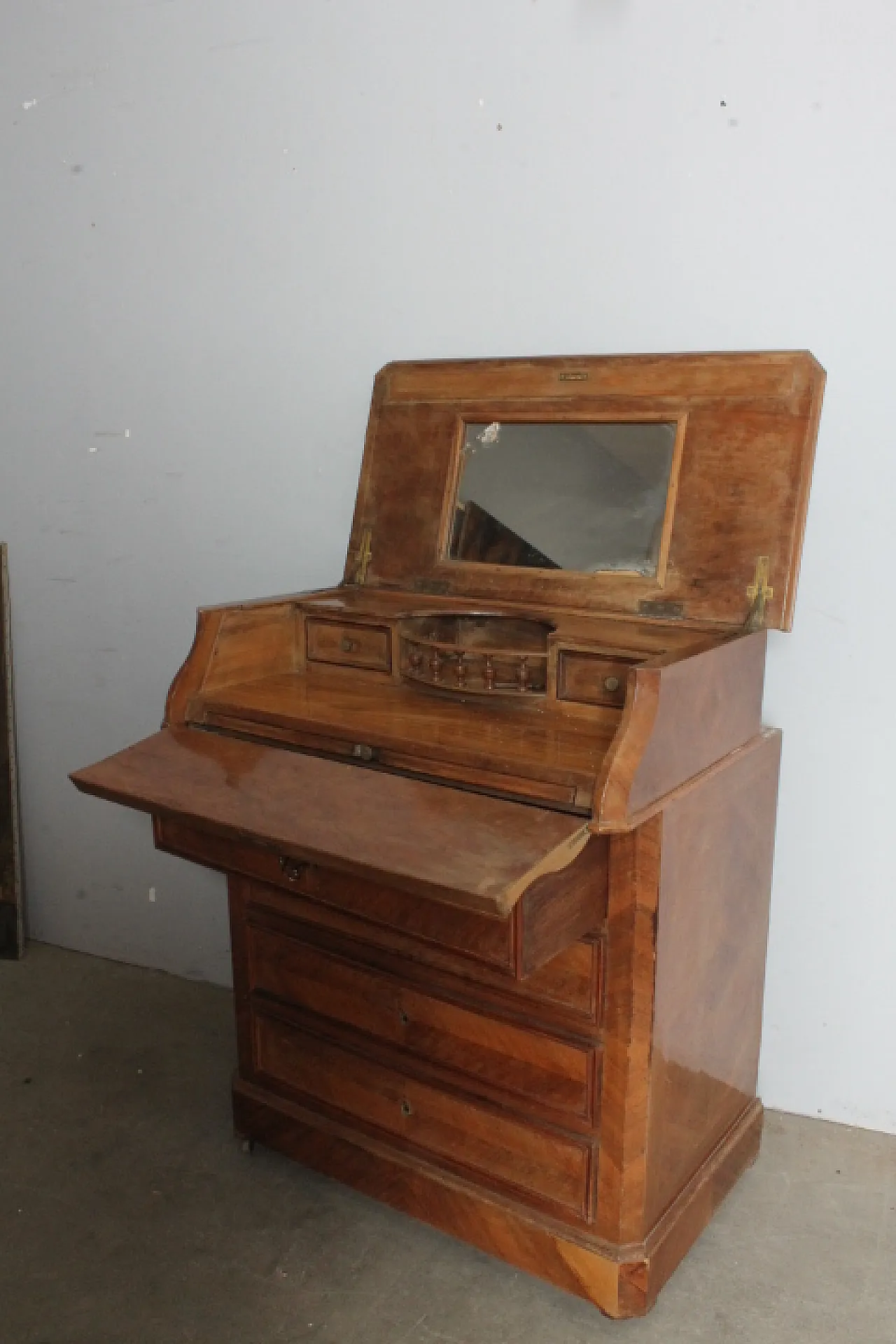 Cassettiera Toilette Francia quattro cassetti in noce,  fine '800 6