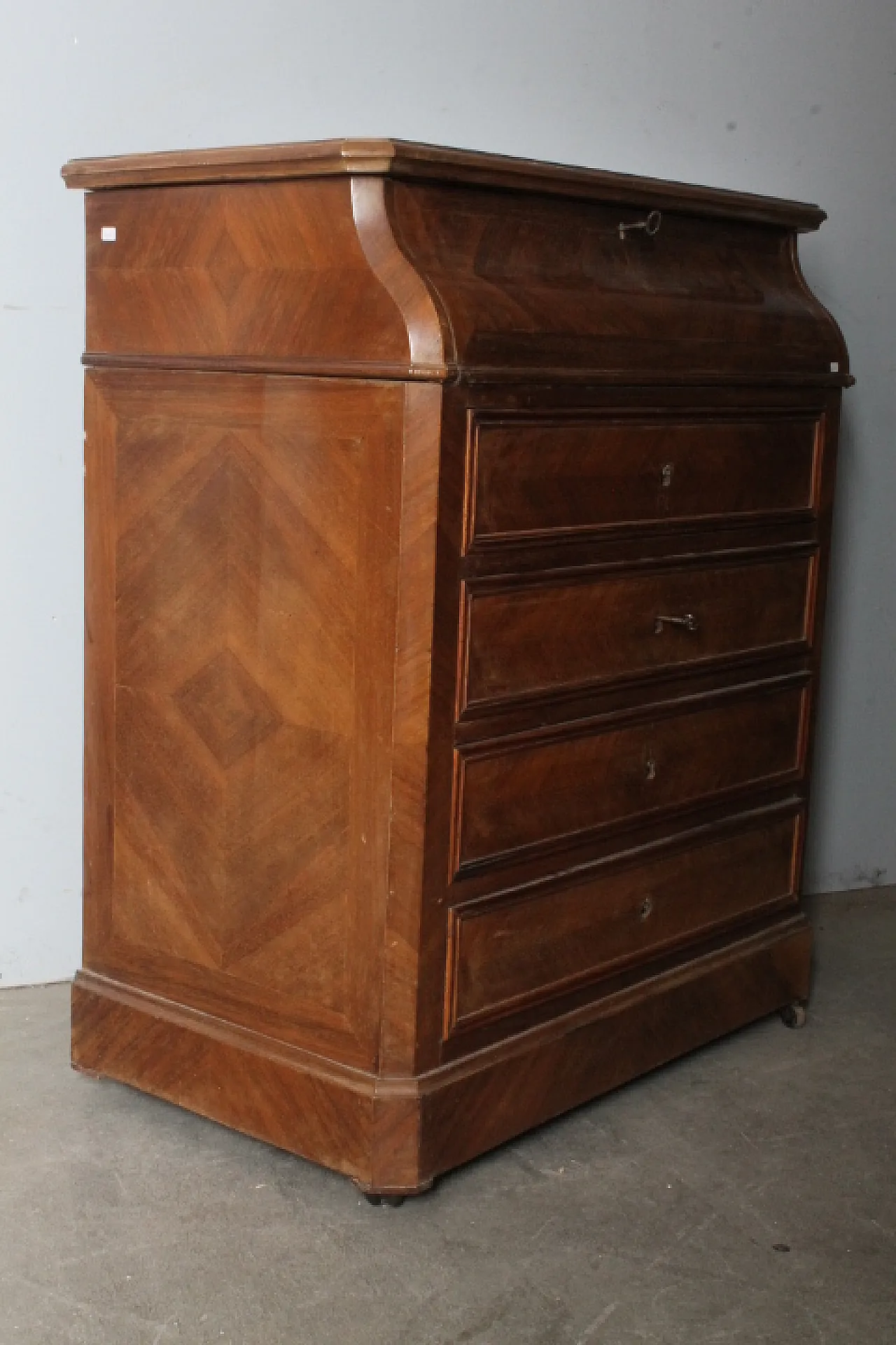 Cassettiera Toilette Francia quattro cassetti in noce,  fine '800 11