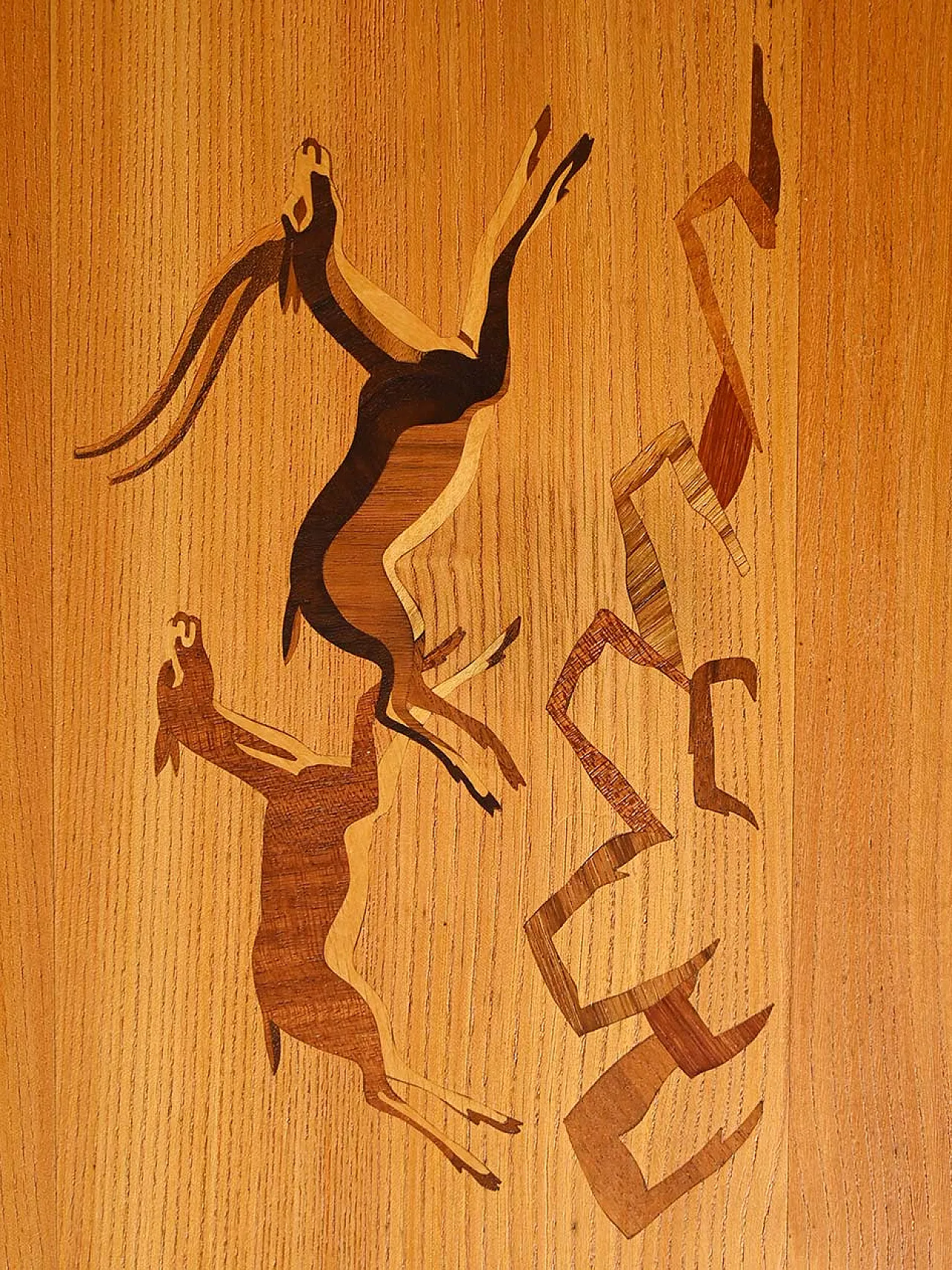 Scandinavian birch coffee table with inlay, 60s 7