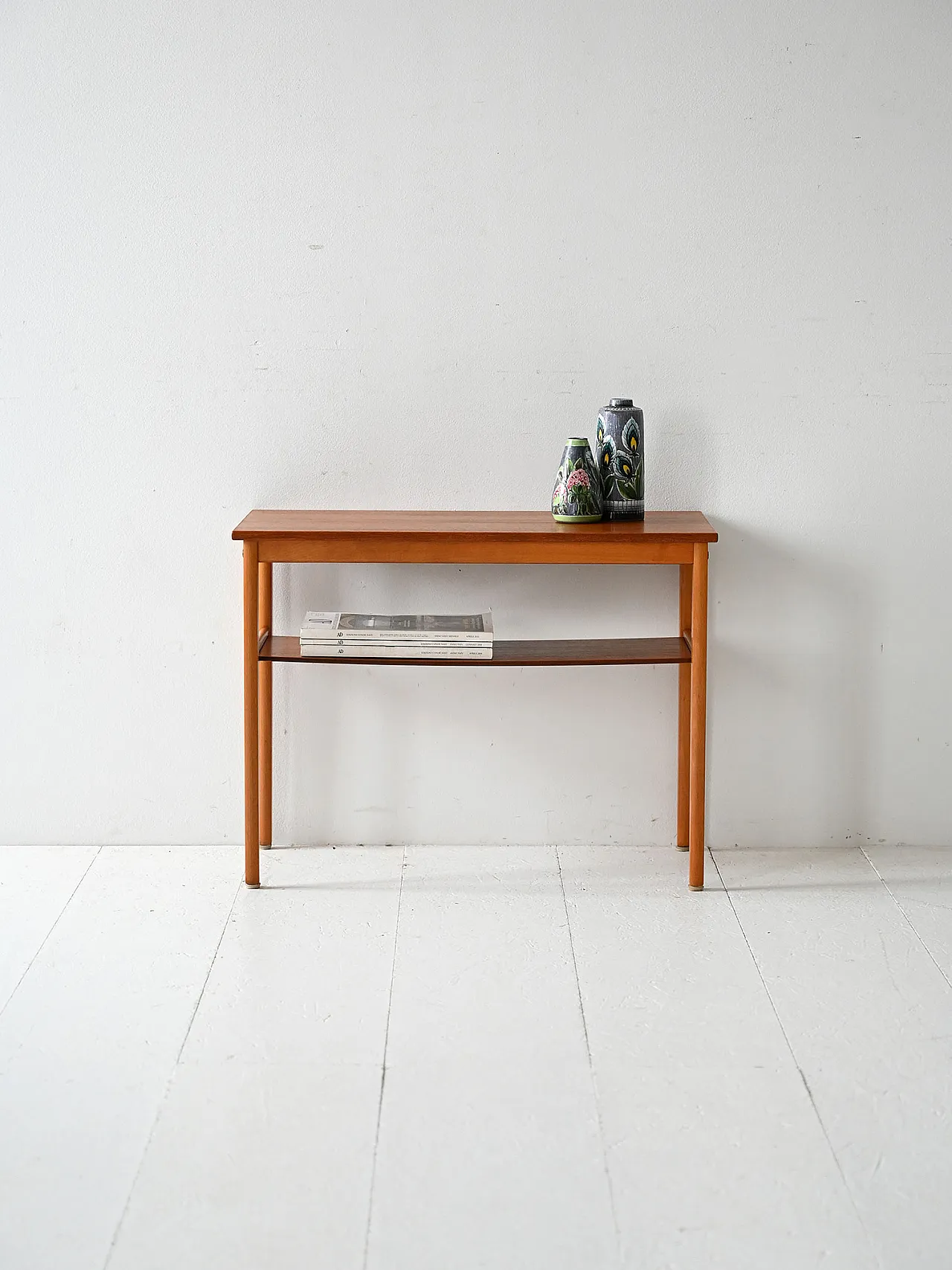 Vintage 1950s Scandinavian coffee table in beech and teak 1