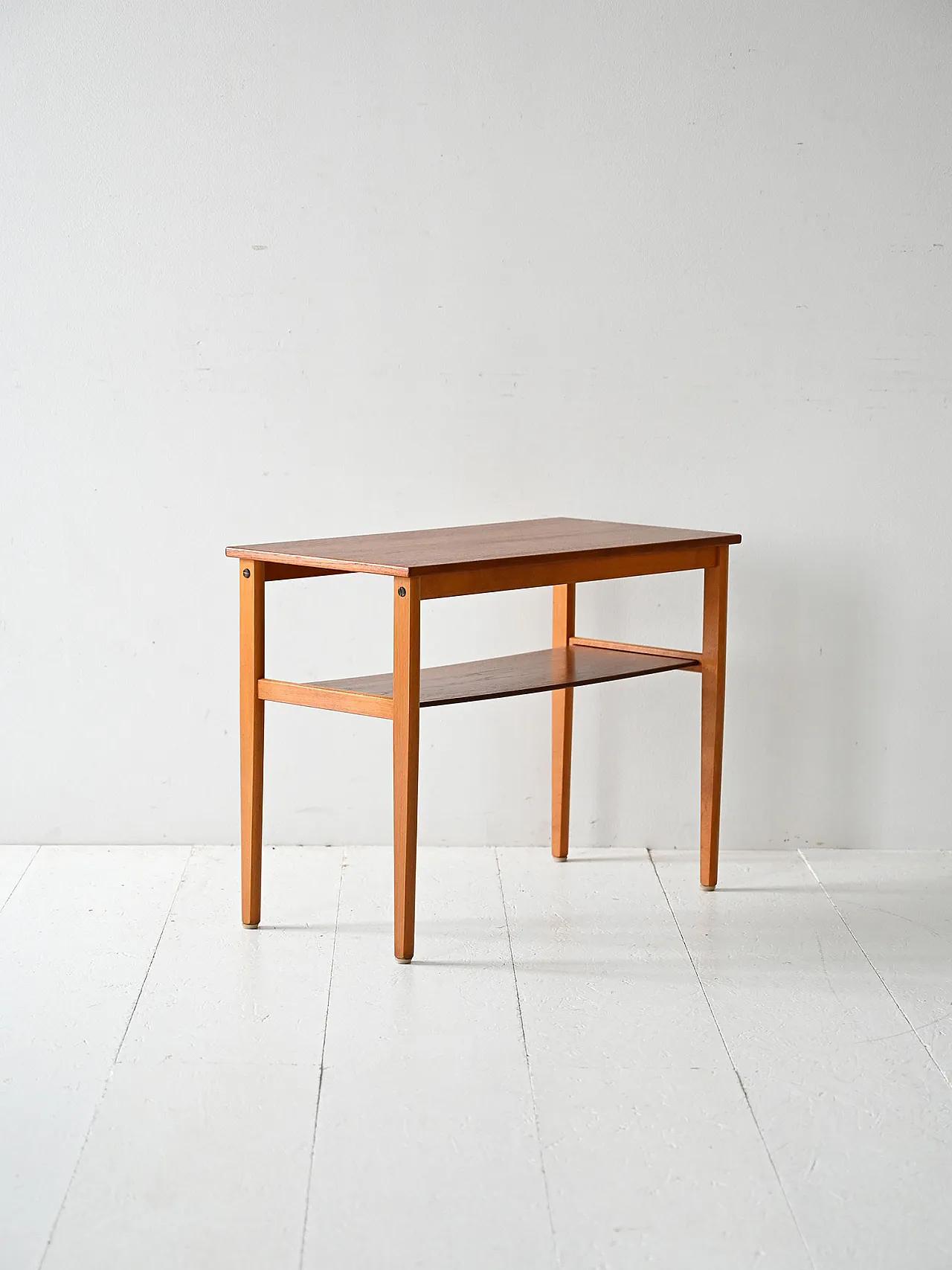 Vintage 1950s Scandinavian coffee table in beech and teak 3
