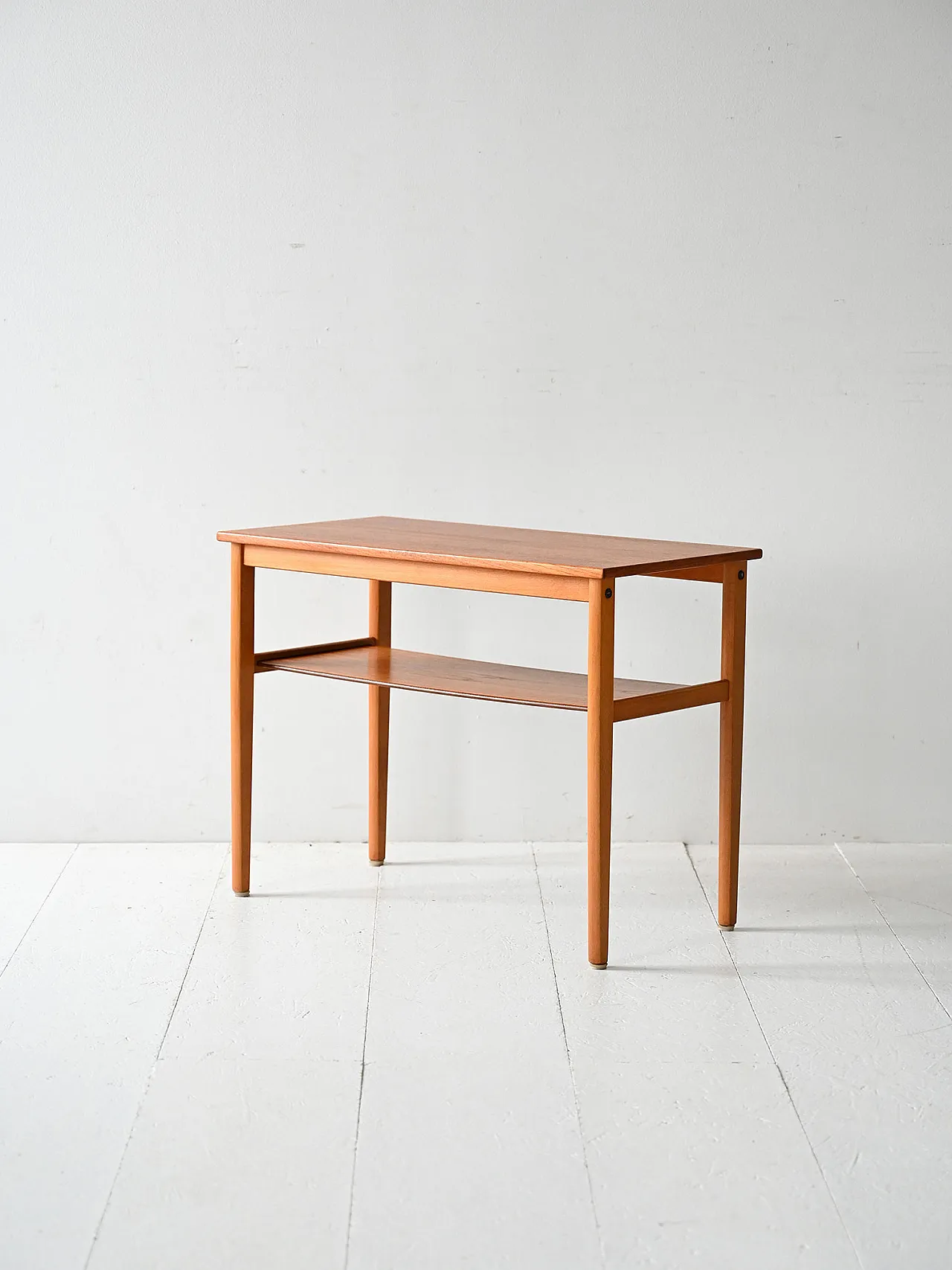 Vintage 1950s Scandinavian coffee table in beech and teak 4