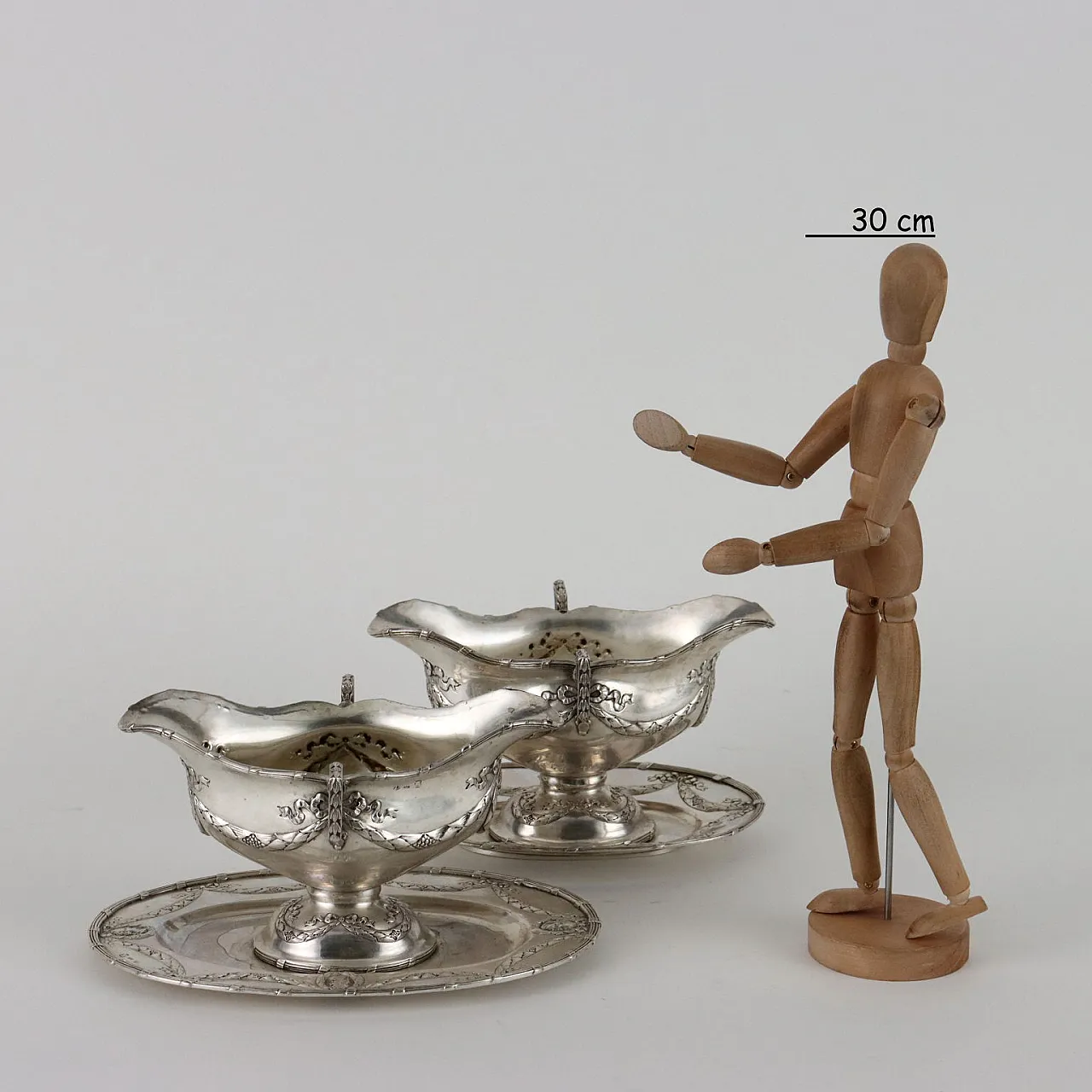 Coppia di salsiere in argento di Simon Rosenau Hanau, fine '800 2