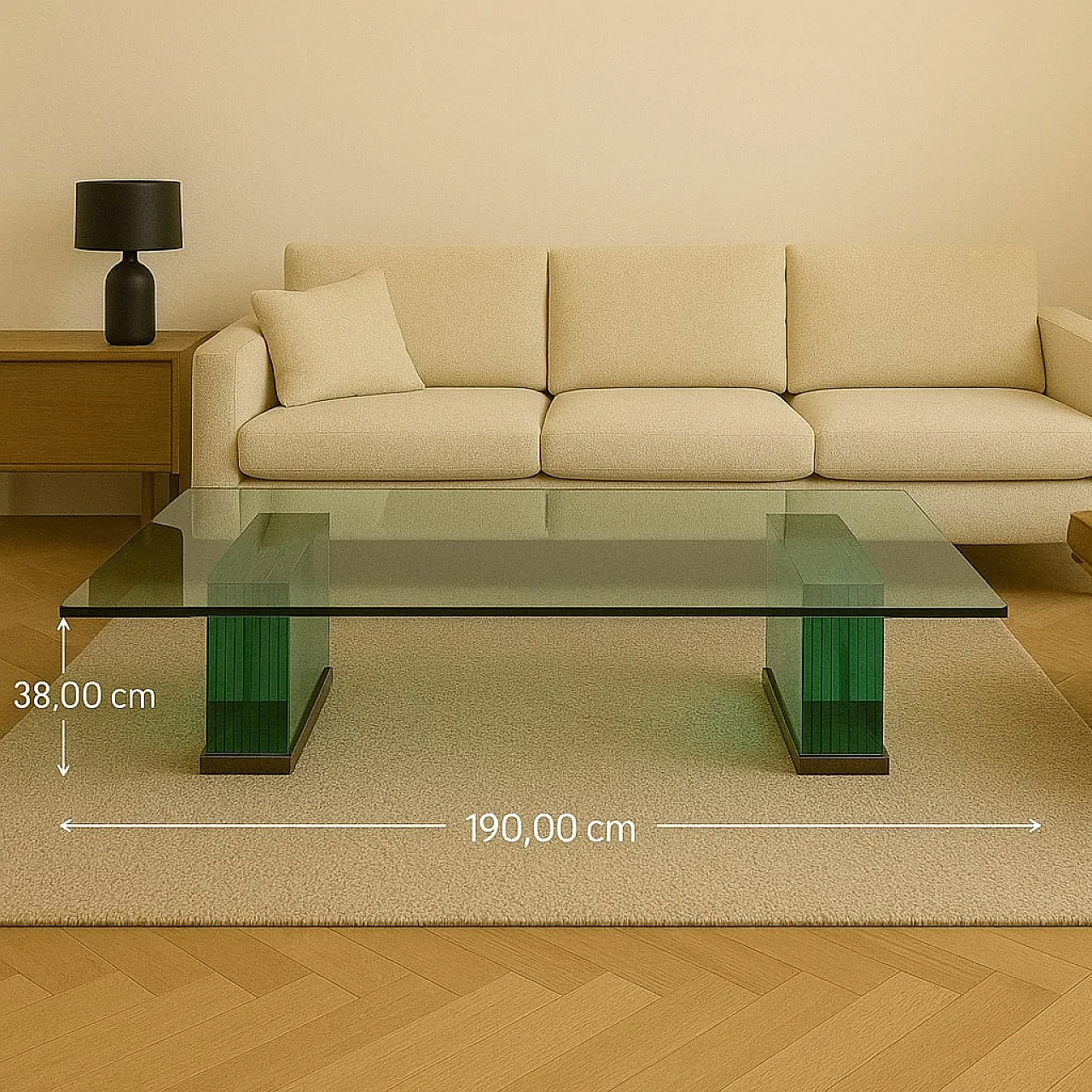 Tavolino da caffè in vetro, fine '900 2