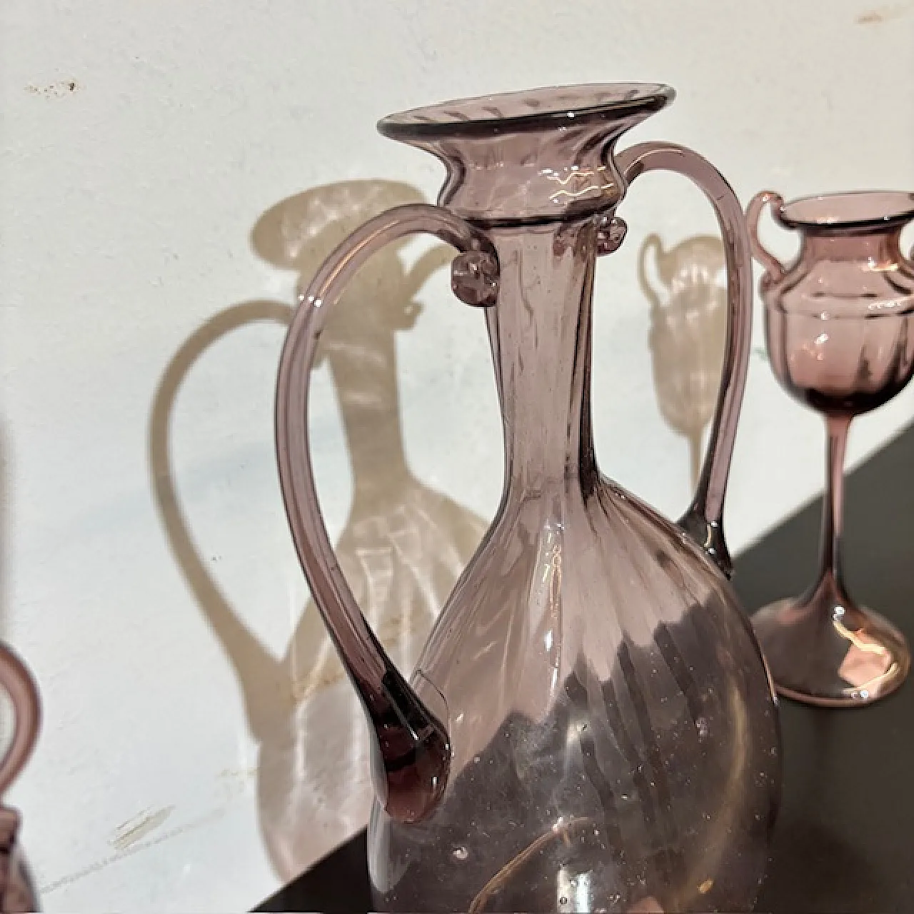 Trittico in vetro rosa  Amatista  Zecchin Cappellin Murano, 1920 6