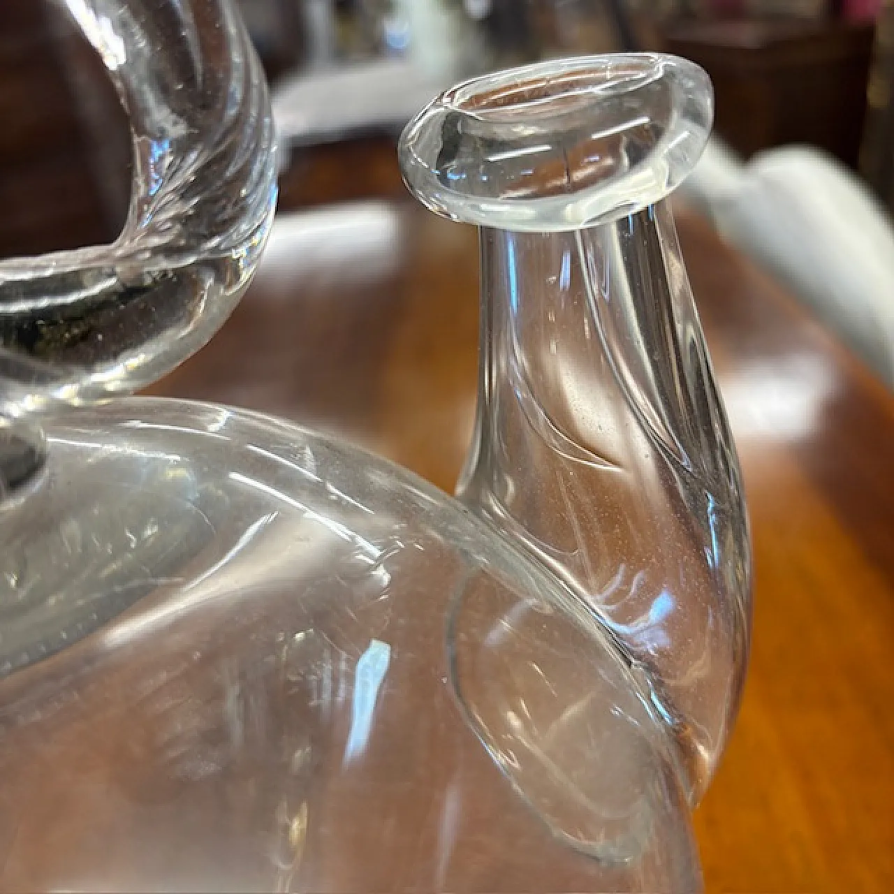 Antica brocca in vetro soffiato per acqua santa, '700 7